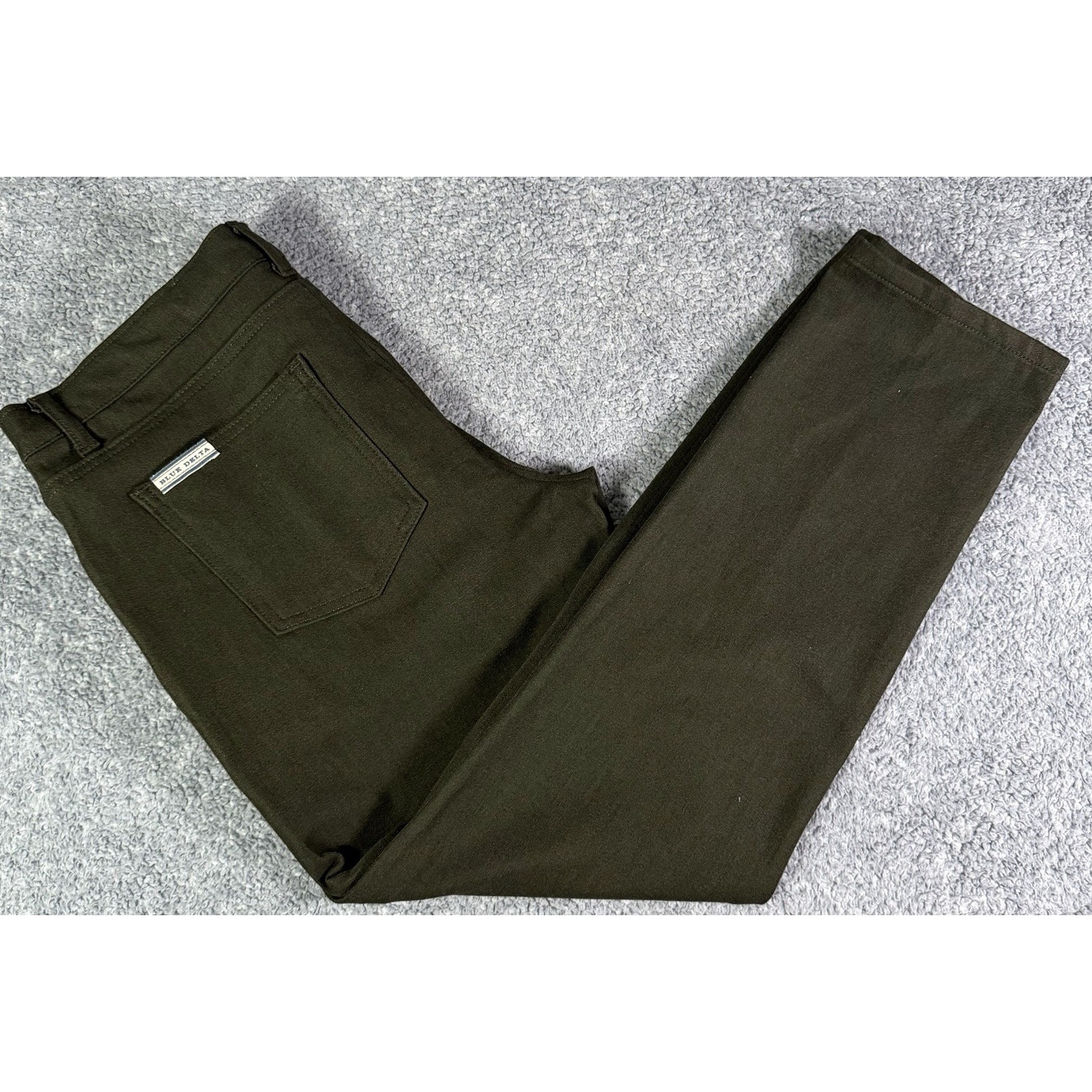 Blue Delta Bespoke Custom Jeans Mens 36x29.5 Forest Green Premium Denim Usa Made